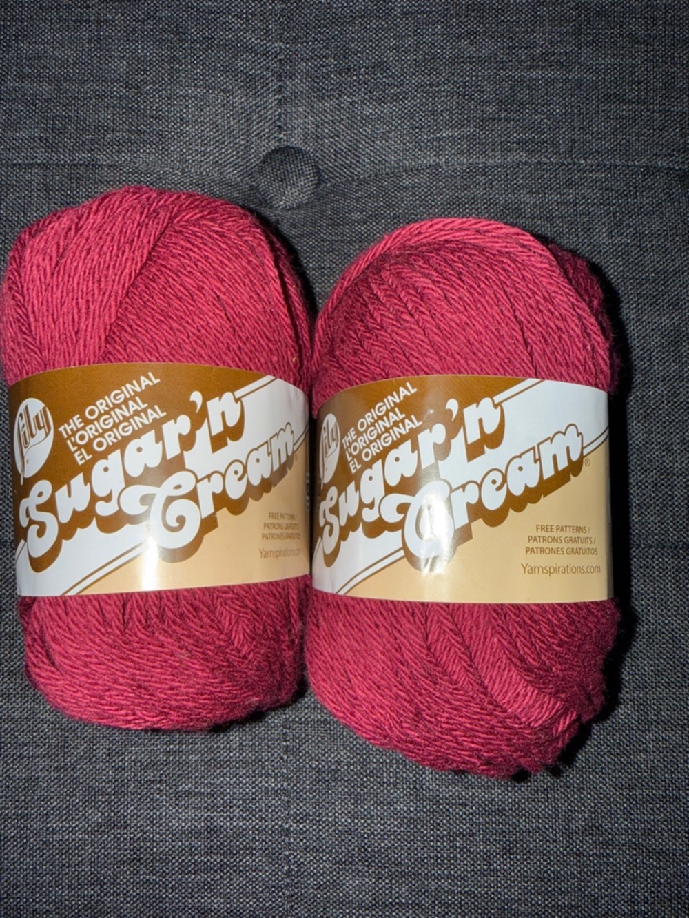 Sugar'n Cream Wine Cotton Yarn - 2 Skeins